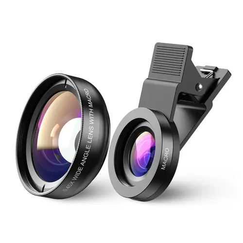 APEXEL 2 In 1 Cellphone Mobile Lens Kit for Tablets & Content Creators - Wide Angle for Vlogs, 12.5X Macro for Details, Fisheye Filter, Aluminum