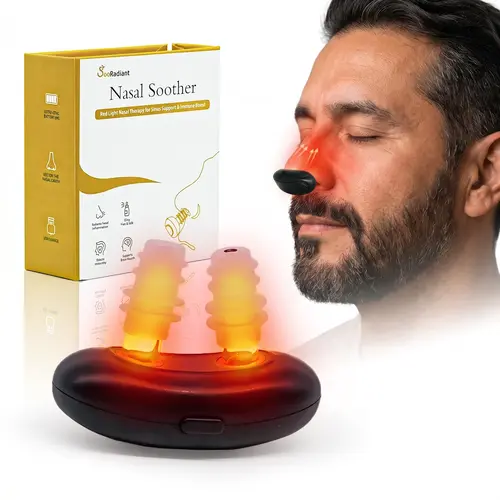SooRadiant Upgraded Red Light Nasal Soother – For Dry Nose & Seasonal DisComfort – 650nm Red Light – USB Rechargeable-Gifts for Father