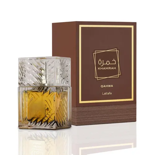 Lattafa Khamrah Qahwa Unisex Eau de Parfum - 3.4 oz/100 ml Arabian Fragrance, Long-Lasting Floral Gourmand Scent with Vanilla, Warm Spicy Cinnamon Scent, Caramel, Oud