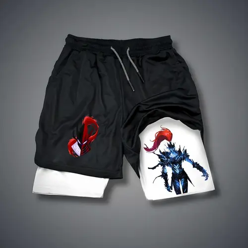 Solo Leveling  80s 90s summer men shorts for men jorts outfit men graphic shorts Double-layer sports shorts Comfortable short shorts summer
