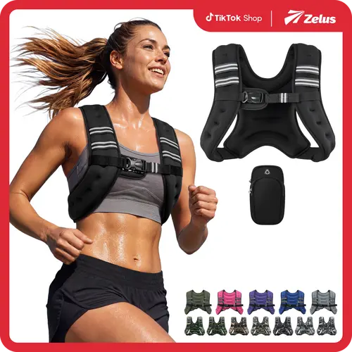 【BackToSchool】ZELUS Weighted Vests,Adjustable 6-30lbs,Weighted Vest Workout with Reflective Stripes&Adjustable Straps,Workout enhancer for Motivational Walking,Running,Rucking,Core&Posture Boost|Outdoorfun |#