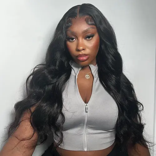 [NEW IN] Hot Star Body Wave and Straight  180 Density 13x6 HD Transparent Lace Front Natural Black Color Wig Pre Plucked Human Hair Wigs For Women