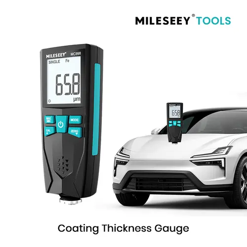 MILESEEY MC998 Car Coating Thickness Gauge, Automotive Vehicle Paint Check Tool with Iron and NFe Probes, 0-1500um Range for Precise Measurements Enthusiasts