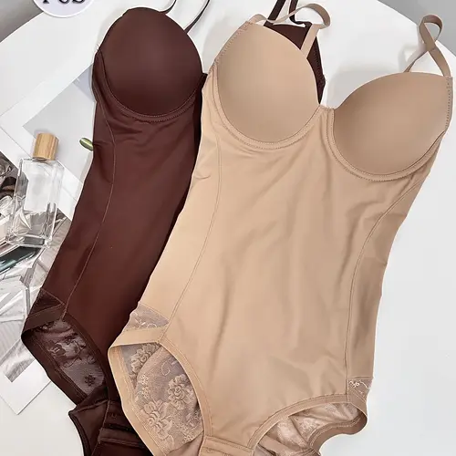 Women's Lace Detail Compression Ruched Body Shaper Set, Breathable Thin Underwear, Casual Regular Fit, All Seasons, 2pcs Slimming Bodysuit, Body Shaping Underwear, Shapewear Clothes, Shapewear Set