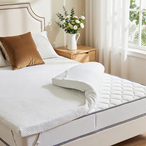Sweetcrispy High-Quality Gel-Infused Cooling Memory Foam Mattress Topper with Removable Soft Cover, Rectangular Ventilated Pad with High-Quality Metal Zipper for Sleeper Sofa, RVs, Campers (Memory Foam Design Included)