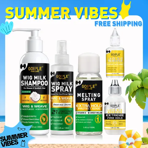 【SUMMER VIBES】5 Counts Wig Milk Shampoo for Human & Synthetic Hair Gentle Cleansing & Maintenance 200ml - Buy One Set Get Two Free Wigcare Conditioner,back to school