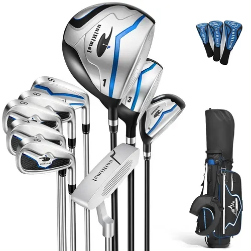 UNIHIMAL Men's Complete Golf Club Set, Right Hand – 9/10/11-Piece Golf Clubs with Stand Bag Golf Equipment Golf Kit tiktokshopbacktoschool, Golf Gear, Essential Golf Kit