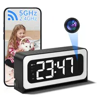 WiFi Surveillance Camera - 1080P HD Wireless Camera Clock , Night Vision, Motion Detection, Loop Recording, 2.4GHz WiFi Connectivity, Battery Powered, Remote Real-Time Viewing, Perfect for Home, Office, Warehouse Monitoring,father'sdaygifts