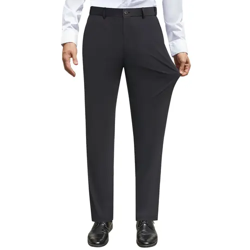 【Hot】Royaura Men's Wrinkle-Free Slim-Fit Business Casual Pants - Expandable Waist, Stretch, Plain, Hidden Side Pockets, Mensfashion, Modest, TikTok Shop Deals, Romance Gift for Him, Valentine's Day Outfit