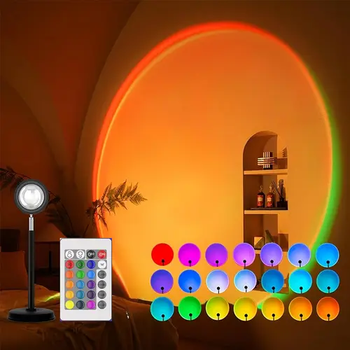 180-Degree Rotation LED RGB Mood Lamp, Push Button Switch Color Changing LED Light, Lamps for Bedroom & Party Lights for Home Improvement Indoor Room Decor
