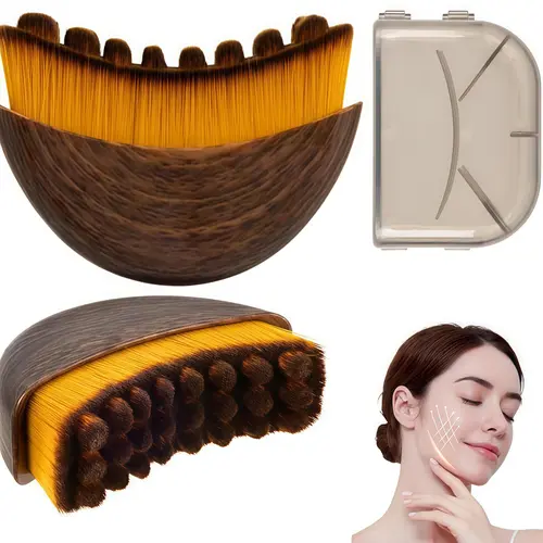 Facial Contour Brush for Jawline Massage & Daily Skincare Routine, Dry Brushing Beauty Tool with Ergonomic Design for Face Care (1PCS) Facial Care Tool Facial Tool Set At Home Facial Facial Sculpting Tool #backtoschool