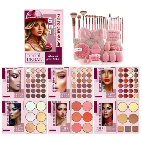 91colors Professional Eyeshadow Palette - Diverse Shades, Smooth Texture, Elevate Your Eye Makeup Game for Any Occasion, Versatile Use, 6 in 1 Palette