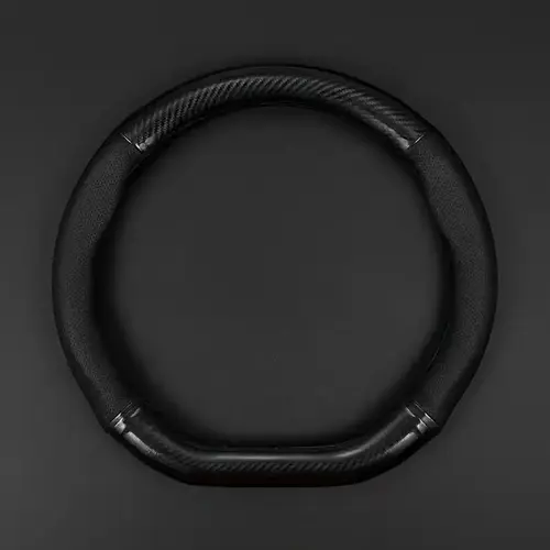 PU Leather Car Steering Wheel Cover Universal Non-slip Breathable D-type Protector for 37-38cm Automotive Vehicle Interior Accessories