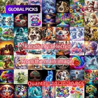 10/20/30-Piece Diamond Painting Kit, Cartoon, Animal, Floral & Figure Patterns, 20×20cm Full Diamond Art Set, DIY Crafts for Wall Decor, Beginners & Adults, Diamond Art Tools