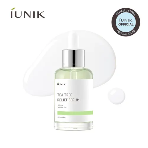 [IUNIK Official] Tea Tree Relief Serum – Tea Tree, Centella Asiatica & Niacinamide Blemish & Oil-Control Serum for Oily, Acne-Prone, Sensitive Skin, Post-Acne Mark & Redness Care, Lightweight Formula 1.69 fl oz (50ml), Korean Skincare K-Beauty