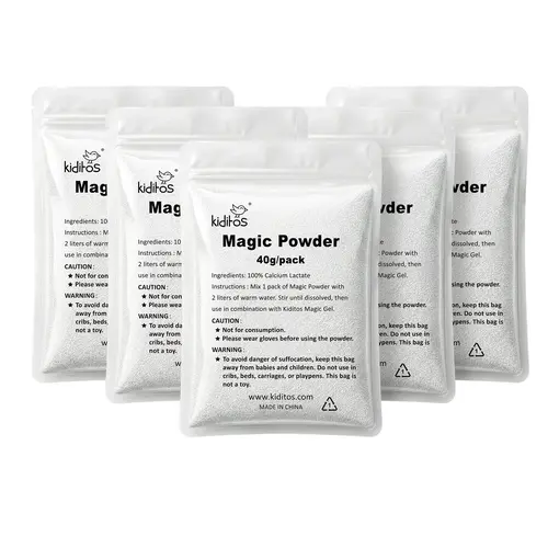 Kiditos Magic Water Elf Powder Refill, 5 Packs Magic Powder for Magic Water Elf Toy Kit, Compatible with Most Magic Gel Kits, Optimized Gel, Safe Calcium Lactate Formula,back to school