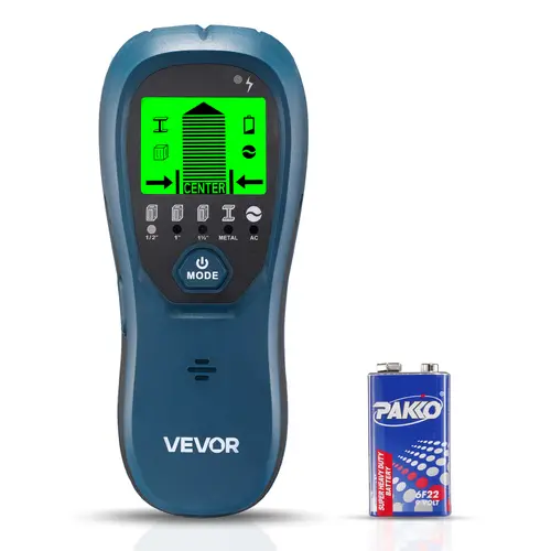 VEVOR 5-in-1 Home Hardware Stud Finder Scanner Tool, Smart Sensor Detector with HD LCD Display & Audio Alarm, 5 Modes for Walls (Wood/Metal/Wire, Pipes, AC Wires) – Ideal for Wall Mounting, Cabinet Shelves, TV Mounting (Blue)
