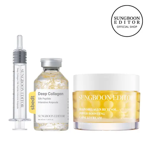 [Sungboon] Silk Lift Peptide Ampoule + Collagen Retinol Capsule Cream | Wrinkle Care & Face-Lift at Home | Plumping, Firming, Anti-Aging Korean Skincare