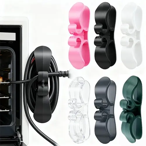 6-Pack Cord Organizer for Appliances Upgraded Appliance Cord Organizer Stick On Appliance Wire Organizer Cord Wrapper for Kitchen Appliances Mixers Coffee Maker Pressure Cooker Transparent Durable Silicone