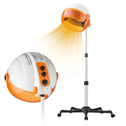 VEVOR Professional Hooded Blow Dryer - 1875W Extra Power Corded Drying Hair Tool Must Have, Sit-Under Model with Timer, 3 Temp & Adjustable Speed Settings, Floor-Standing Rolling Base, Large Hood for Salon Use, Drying Hair Dryers