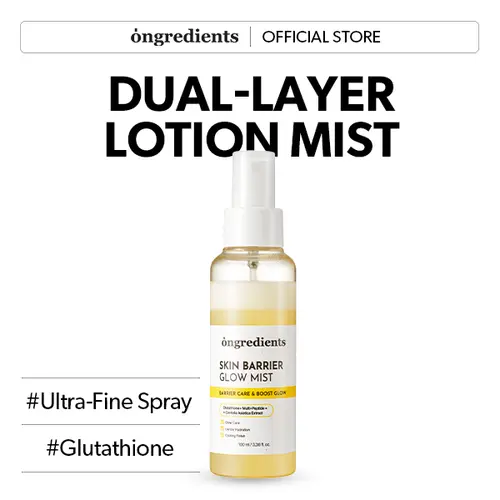 [Ongredients Official Shop] Skin Barrier Glow Mist - Dual Layer Facial Mist with Ultra-Fine Spray & Glutathione for Barrier Care & Boost Glow