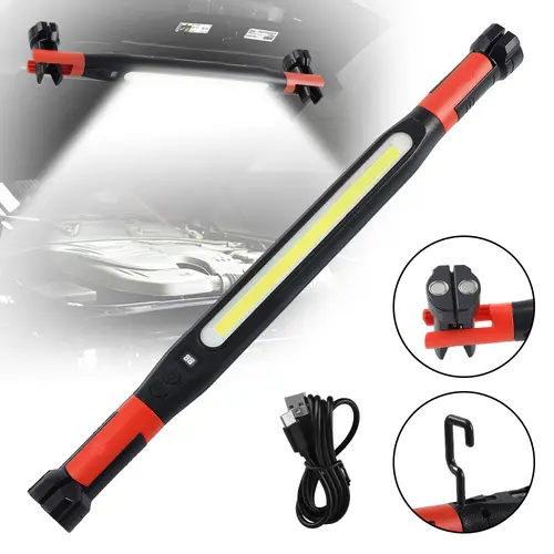3000 LM Rechargeable Underhood Work Flashlight With A Magnetic Base And Hook, 360° Rotatable Body, Suitable For Car Repair, Garages, Construction Sites, Power Outages, And Emergencies. Waterproof And Durable Led Light.
