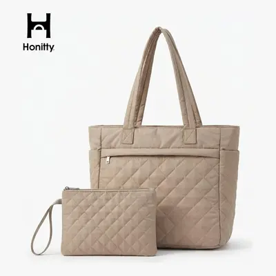Tote Bag for Women, 15.6 Inch Laptop Bag, Large Quilted Work Shoulder Bag Ultra Lightweight Puffer Handbag for Travel Handmade Tote Bag Handheld Bag Purse, Quilted Purse Bags, Bags, Work Bag