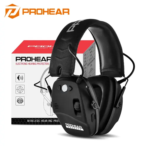 PROHEAR 035 Bluetooth 5.4 Hearing Protection Earmuffs - Unisex, 0.63lb, Low-Profile Ear Cups, Padded Headband, NRR 22dB, Wind Noise Cut, Built-in 2000mAh Battery, Enhances Ambient Sound, Outdoor Sports Accessory for Shooting, Hunting (Stock Clearance) tec