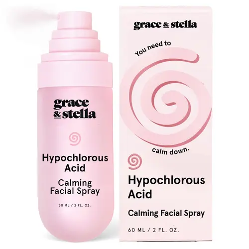 Hypochlorous Acid Spray – Face & Body Acne Spray Gentle Mist to Calm Redness & Flare-Ups, Back Acne Soothing Facial Mist for Sensitive Skin Travel Size 60ml by grace & stella