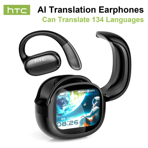 HTC NE58 OWS Bluetooth Earbuds - Wireless Earbuds Headset, Electronic Audio Headset with High-Definition Display, Immersive Sound Quality, 24/7 Long Endurance, Lightweight & Portable