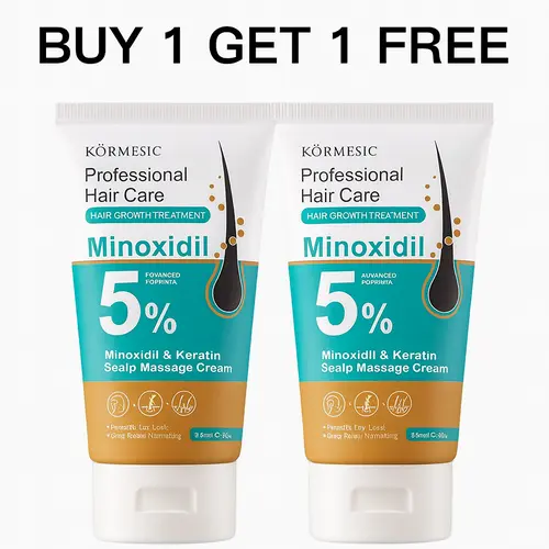 [Buy 1 Give 1] KORMESIC 5% Minoxidil Anti-Hair Loss Scalp Massage Cream - Haircare for Adults, Keratin Nourish, Ginger Root Extract, Nourishing Hair, Fast Grow, Damage Repair, Non-Greasy Balding Treatment