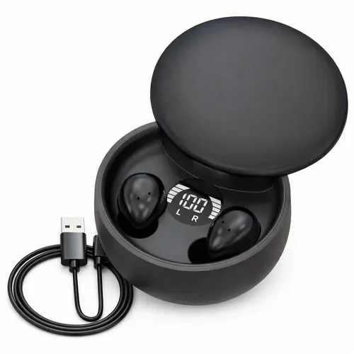 Mini Invisible Bluetooth 5.4 Earbuds Wireless Audio Stereo Headphones, HD Sound Noise Cancelling In-Ear Headset with Mic, for Gamer Stuff & Workout, Gaming Earbuds