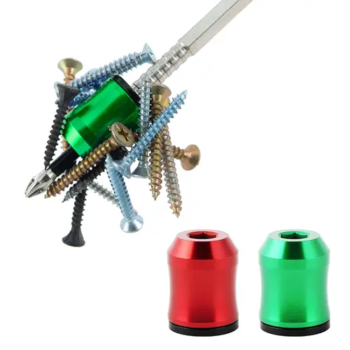 2PCS Strong Magnetic Screw Rings - Screwdriver Components, Drill Bit Ready Magnetic Tool Holder, Universal 1/4in(6.35mm) Fit for Hex Screwdrivers & Hex Drills, Secure Screw Pull for DIY Enthusiasts, Home Improvement