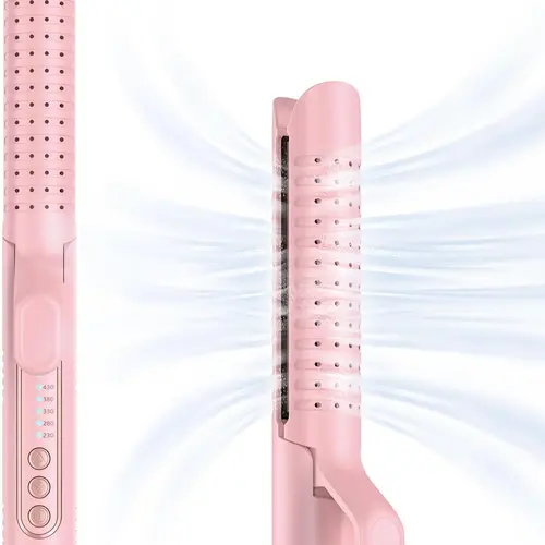 360°Airflow Styler, 1 1/2 inch Curling Wand & Hair Straightener 2 in 1 with Ionic Cool Air to Lock in Style, Titanium Flat Iron Curler in One with Dual Voltage,back to school,back to school haul