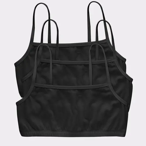 Hanes Women's String Crop Bralette, 3-Pack