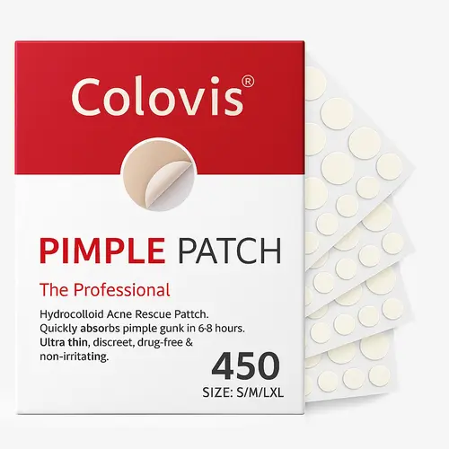 Hydrocolloid Acne Pimple Patches for Face - Organic, 10mm & Various Sizes Zit Covers with Tea Tree Oil, Glycolic Acid, Salicylic Acid & Cica Oil, 450/331 Count Skincare, Black Friday Deals