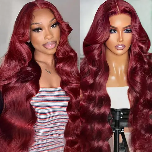[30 inch only $115] Zlzlblbl 13x6 99J Burgundy Lace Front Wigs Human Hair Body Wave HD Lace Front Wig Human Hair Wine Red Pre Plucked With Baby Hair 200% Density Frontal Lace Wigs Glueless Hd Wigs