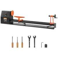 VEVOR Tabletop Wood Lathe Tool, 14x40 in, 0.5 HP 370W Motor, Variable Speeds 885/1245/1715/2425 RPM, Includes 3 Chisels, Faceplate, Plastic Handle, Hex Wrench, Ideal for Woodworking Cutting Projects