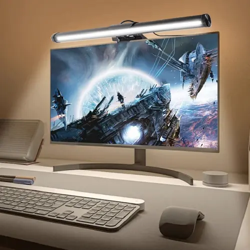 LED computer screen light strip, USB powered work office learning monitoring light, 3-color touch stepless dimming, no blue light, no glare on desktop headboard walls, suitable for adding atmosphere to computer monitors and laptops summerwins, Desktop Lig