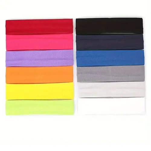 18 Pcs Women's Multi-Color Sports Elastic Sweat-Absorbent Headbands, Stretchy Headbands, Yoga Running Hair Accessories, All Seasons