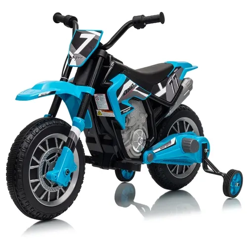 12V Kids Motorcycle w/Treaded Tires, 3.1mph Top Speed Electric Bike for Kids, Training Wheels, Music & Bluetooth, Spring Suspension, Age 3-8 Year Old,familyfun