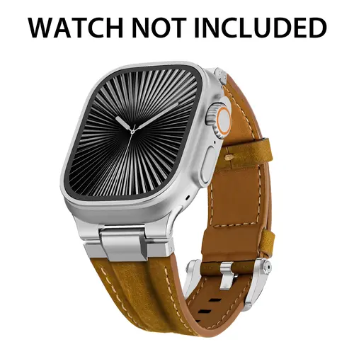 GRAZYGRASS Pathfinder Rugged Premium Leather Watch Band [WATCH NOT INCLUDE] for Smartwatch 44/45/46/49mm Adjustable Fit & Durable Metal Clasp for Men Tang buckle Watch Strap Bands Compatible With Watch Series 11 10 9 8 7 6 5 4 3 2 1 SE Wearable, Acces