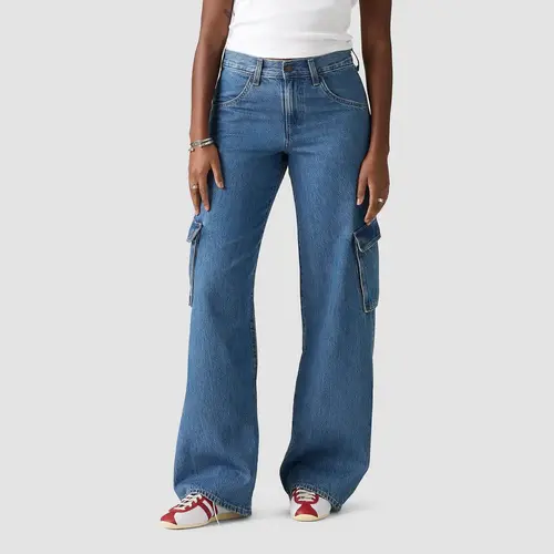 Levi's Women's Superlow Low-Rise Loose Straight Leg Jeans, Garment, Button