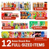 Asian Snack Box - 12 Full-Sized Japanese & Chinese Snacks & Drinks | Mystery Snack Box, Blind Box
