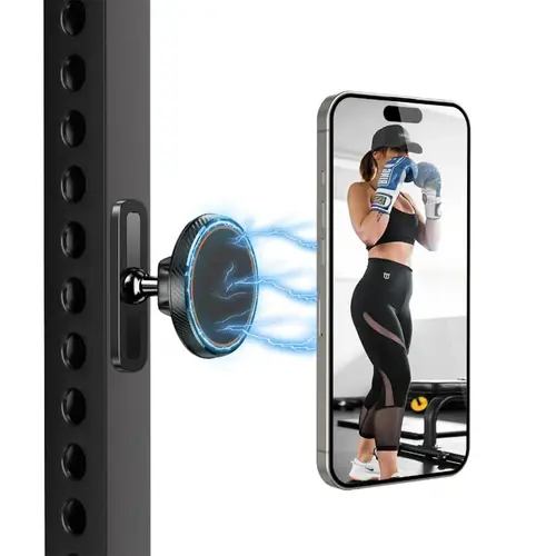 Oceantree Magnetic Gym Phone Holder for MagSafe, All Metal Dual-Magnet Mount for iPhone and Android, 360° Adjustable , Gym Essentials for Bodybuilder Men Women Recording Fitness Exercise