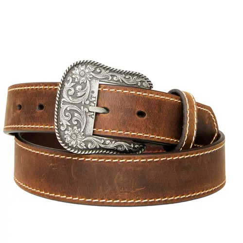 Ariat Women's Women'S Leather Belt With Engraved Buckle - A1523402