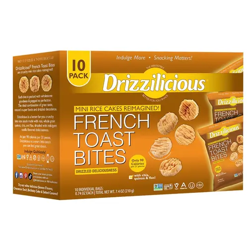 10 Pack - Drizzilicious Mini Rice Cakes French Toast 0.74 oz