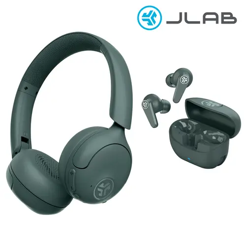 {Your Choice Bundle} JLab Go Lux ANC On-Ear Headphones + Go Pods ANC True Wireless Earbuds Bundle - Hybrid Noise Canceling Bluetooth 70Hr Playtime IP55 Spatial Audio