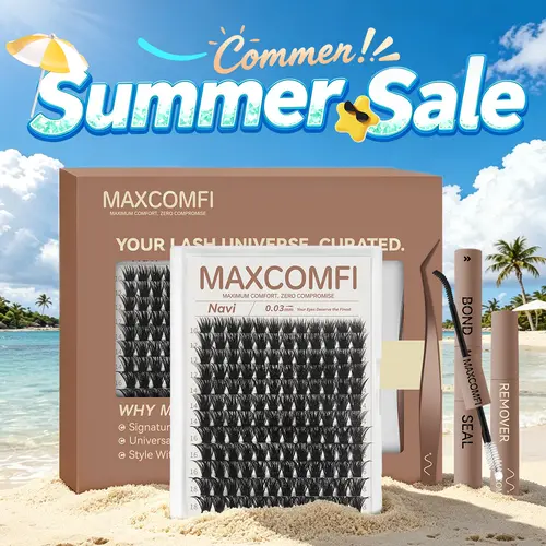 MaxComfi Navi Lash Clusters, Voluminous DIY Lash Extensions with a Soft Thin Band, Long-Lasting, Waterproof and Beginner-Friendly, Lash Cluster, Cluster Lashes, Makeup Cosmetic Eyelashes,back to school