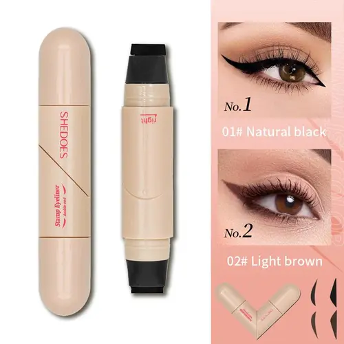Rotating Wing Eyeliner Transfer Tool Double Headed Liquid Eye Liner Pen, Smudge-Proof, Sweat-Resistant, Long Wear Precision Tip for Sharp Cat Eye Look, Perfect for Beginners & Makeup Lovers Cosmetic